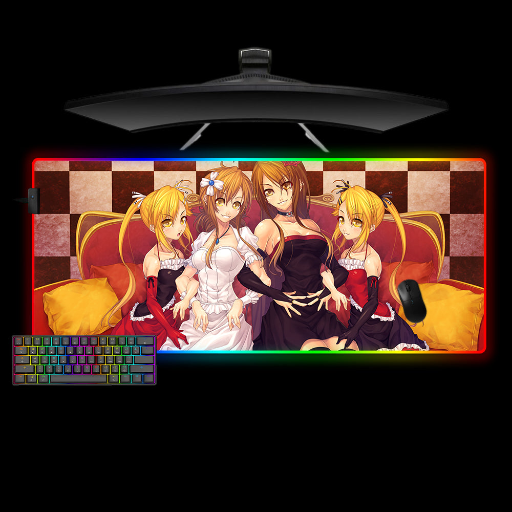 Allleftout Nyan Koi Girls Design M-Xxl Size Rgb Gaming Mouse Pad, Computer Desk Mat