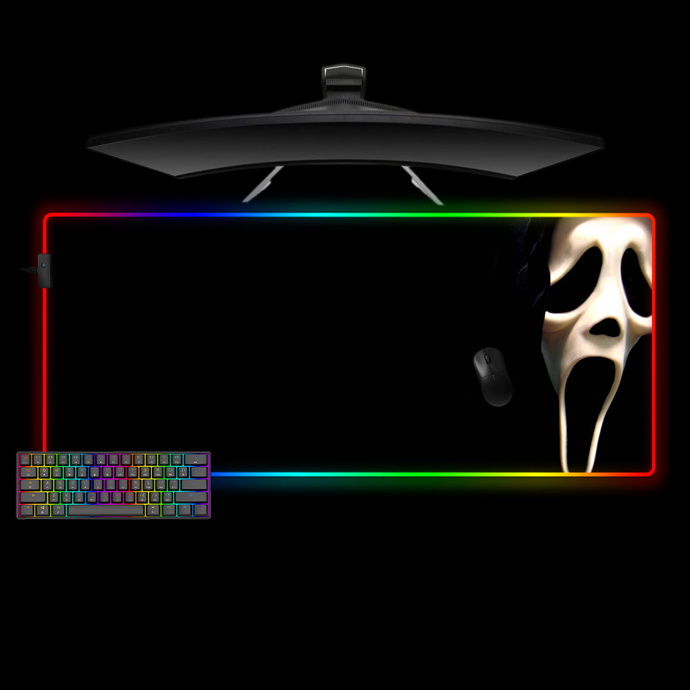 Allleftout Scream Ghost Face Design M-Xxl Size Rgb Gaming Mouse Pad, Computer Desk Mat