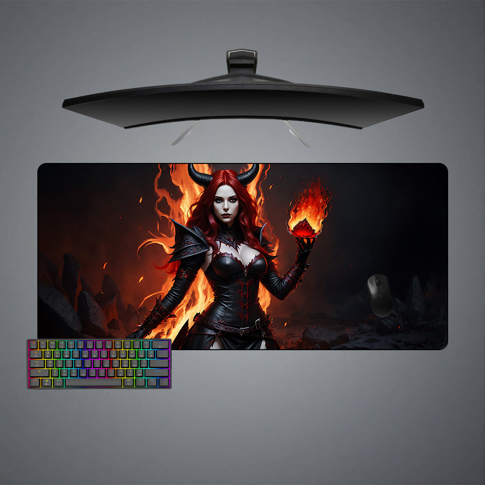 Allleftout Dark Fire Sorceress Design M-Xxl Size Gaming Mouse Pad, Computer Desk Mat