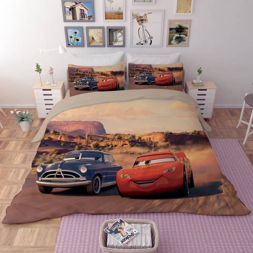 Movie Cars Lightning McQueen #7 Duvet Cover Quilt Cover Pillowcase Bedding Set Line