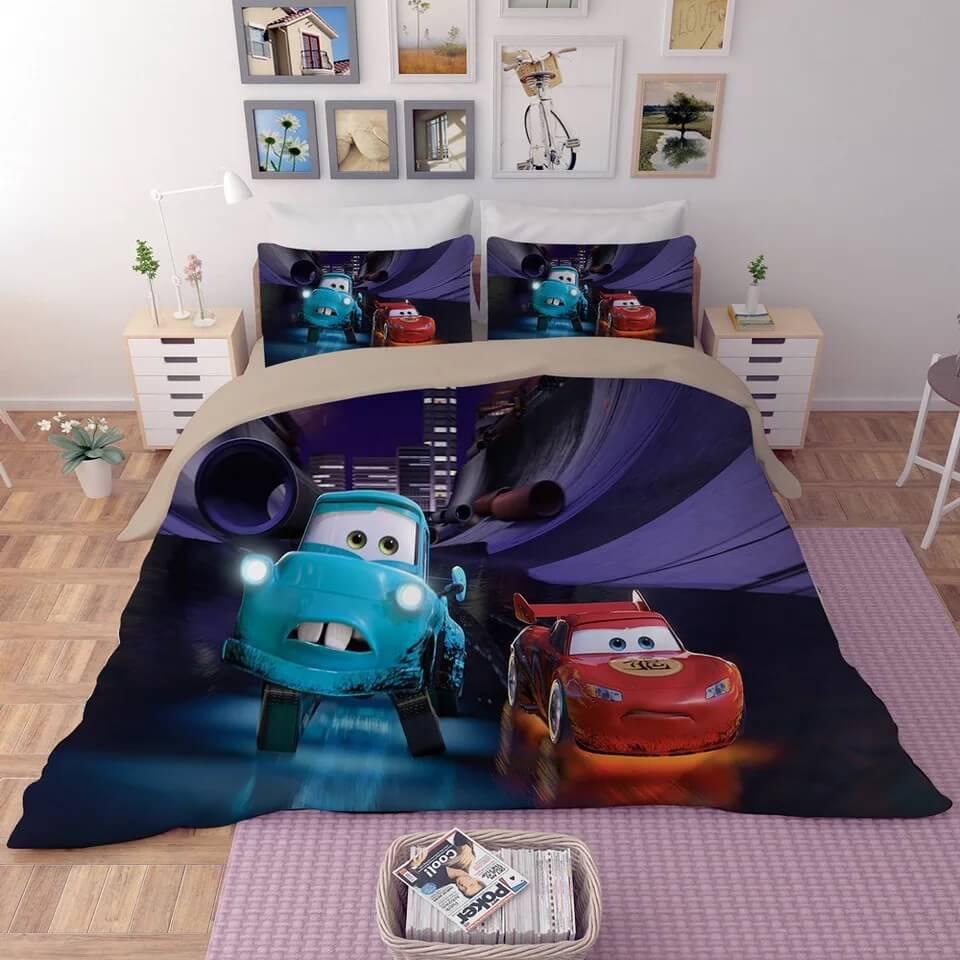 Movie Cars Lightning McQueen #9 Duvet Cover Quilt Cover Pillowcase Bedding Set Line