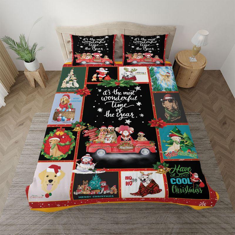 Golden Retriever Have A Cool Christmas Bedding Set Its The Most Wonderful Time Of The Year