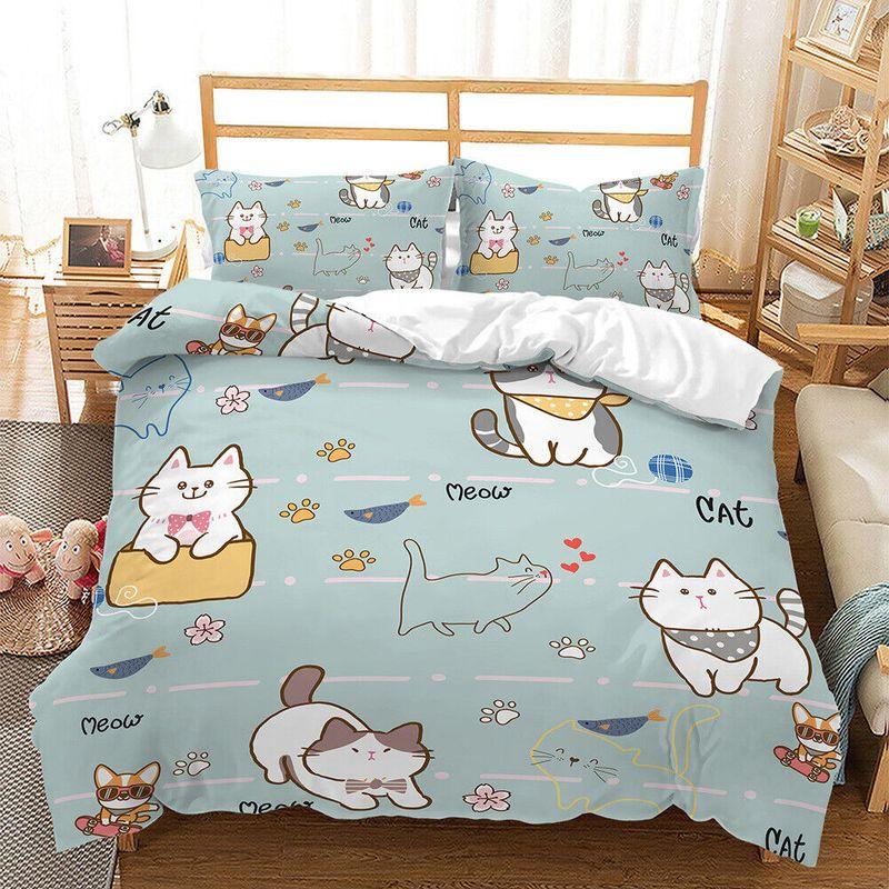 Pet Kitten Duvet Cover Cute Cat Bedding Set Cat Lover Gifts Cat Mom Cat Addict