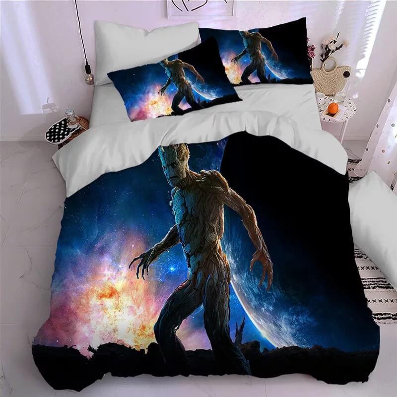 Guardians of the Galaxy Groot Star Lord Rocket #2 Duvet Cover Quilt Cover Pillowcase Bedding Set