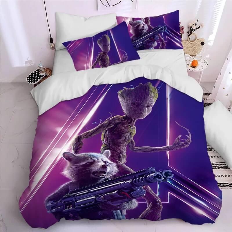 Guardians of the Galaxy Groot Star Lord Rocket #9 Duvet Cover Quilt Cover Pillowcase Bedding Set