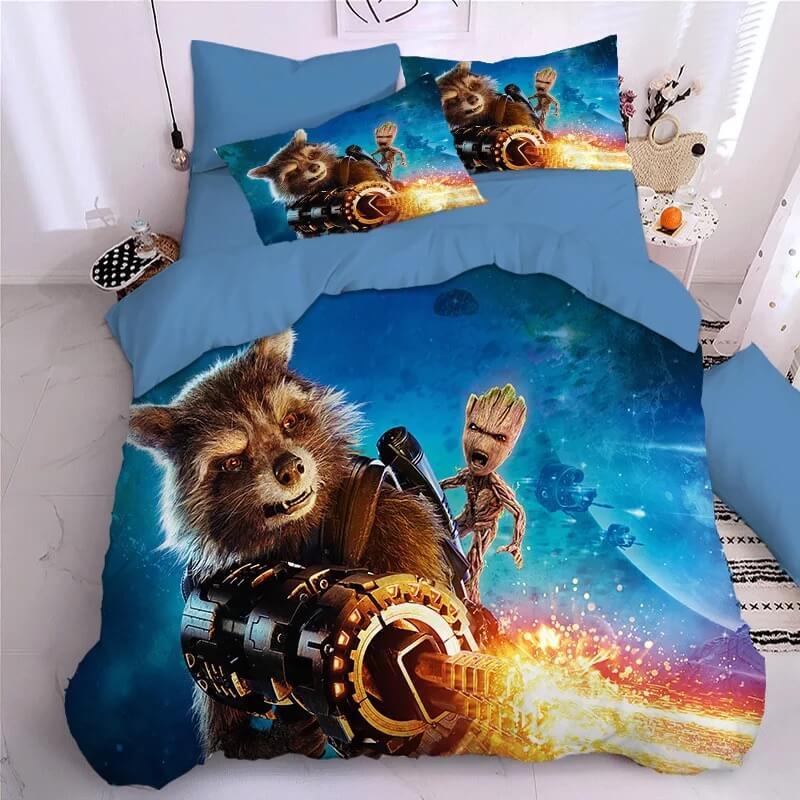 Guardians of the Galaxy Groot Star Lord Rocket #8 Duvet Cover Quilt Cover Pillowcase Bedding Set