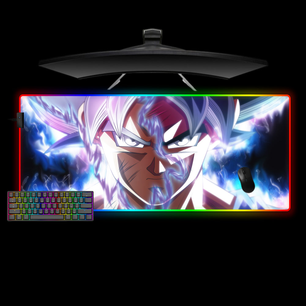 Allleftout Goku Ultra Instinct Design M-Xxl Size Rgb Gaming Mouse Pad, Computer Desk Mat