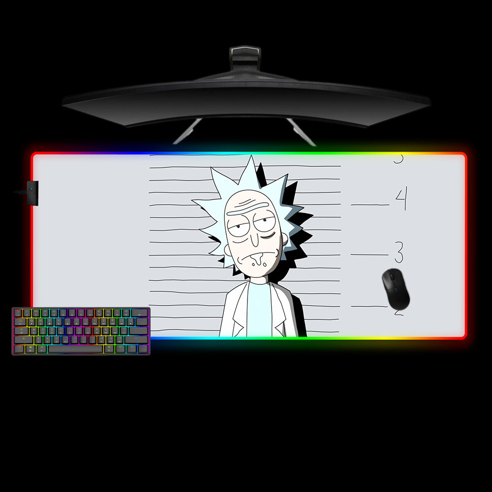 Allleftout Rick Sanchez Design Rgb Gaming Mouse Pad, Computer Desk Mat