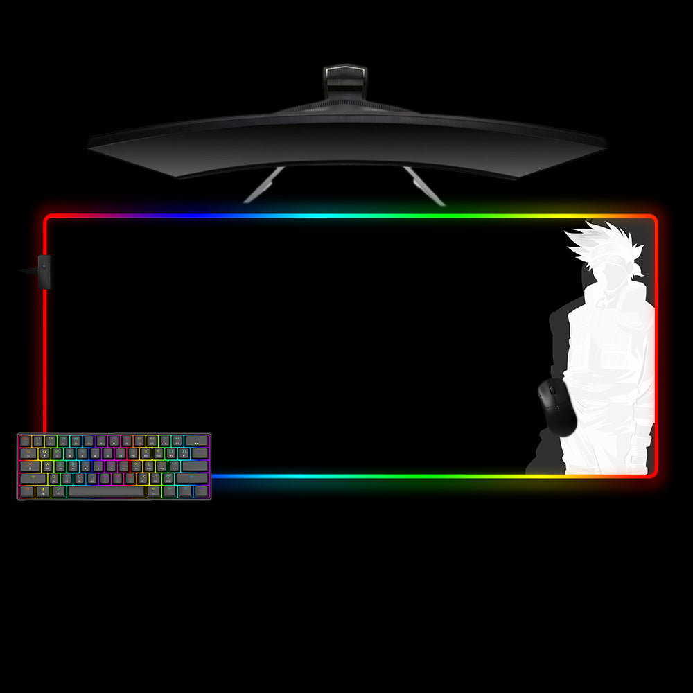 Allleftout Kakashi Silhouette Design M-Xxl Size Rgb Gaming Mouse Pad, Computer Desk Mat