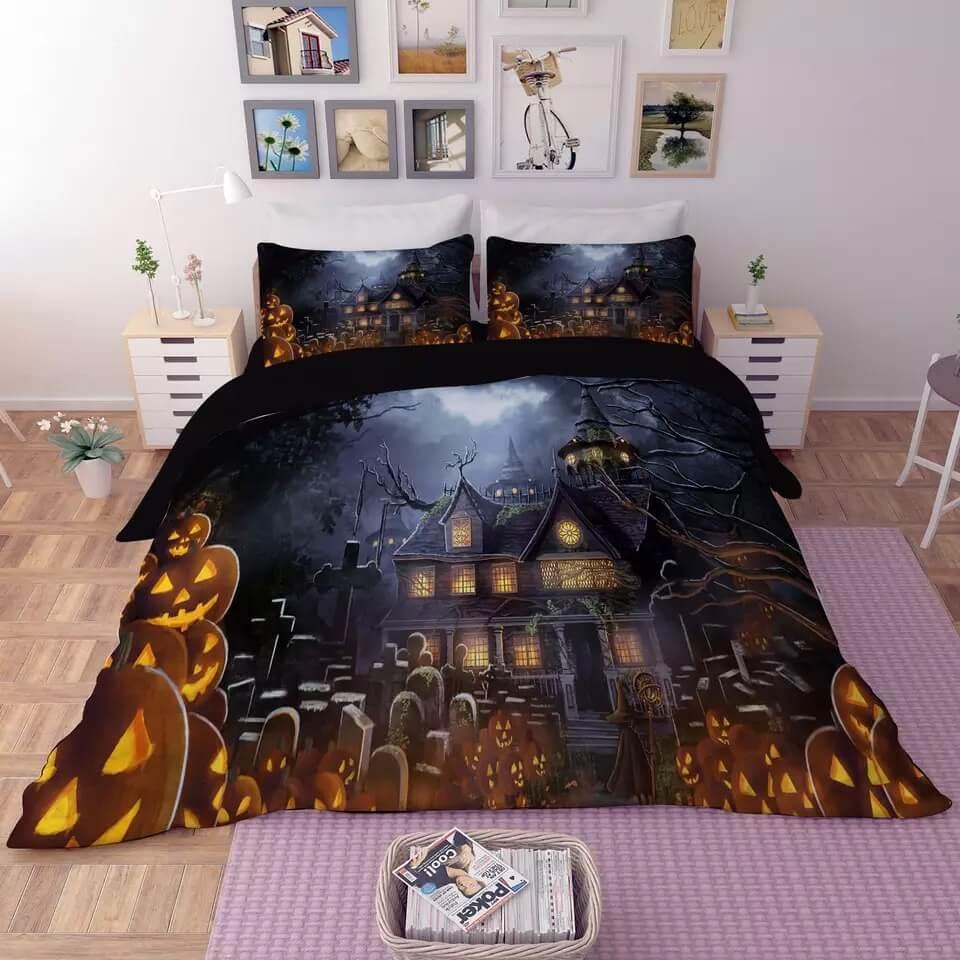 Halloween Horro Pumpkin Ghost  #2 Duvet Cover Quilt Cover Pillowcase Bedding Set Bed
