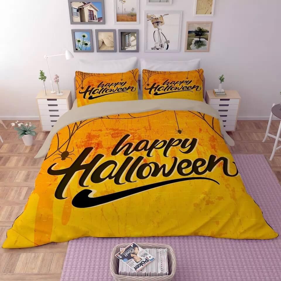 Halloween Horro Pumpkin Ghost  #10 Duvet Cover Quilt Cover Pillowcase Bedding Set Bed