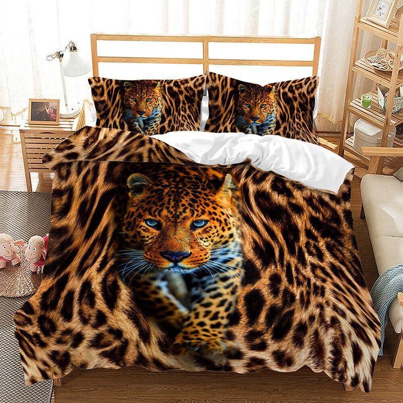 Leopard Cheetah Duvet Cover Quilt Cover Leopard Blue Eye Save Leopard Wild Animals