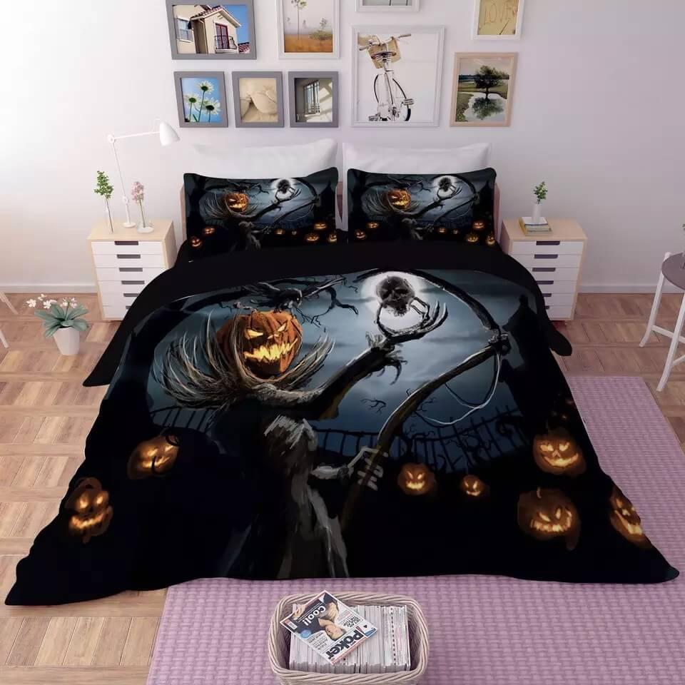Halloween Horro Pumpkin Ghost  #3 Duvet Cover Quilt Cover Pillowcase Bedding Set Bed