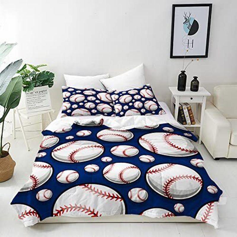 Baseball Duvet Cover Baseball Ball Pattern Bedding Set Baseball Lover Gift