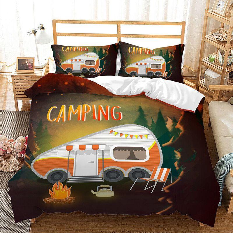 Travel Picnic Duvet Cover Camping Forest Bedding Set Camping Lover Gift