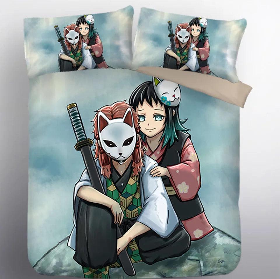 Demon Slayer Kimetsu No Yaiba Sabito Makomo  #9 Duvet Cover Quilt Cover Pillowcase Bedding Set Bed