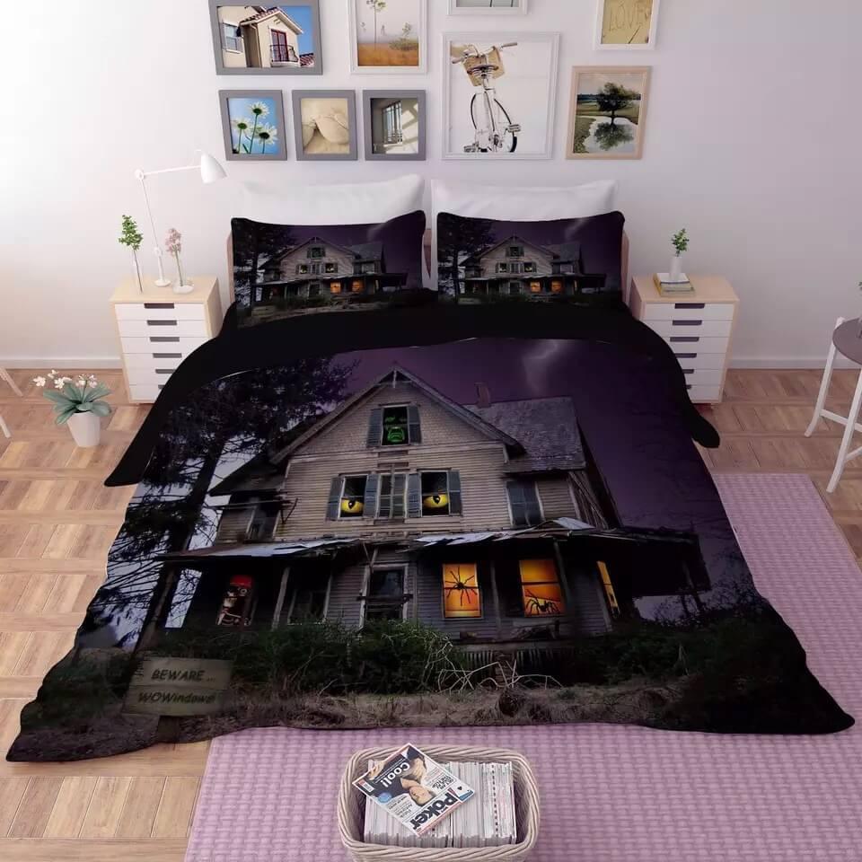 Halloween Horro Pumpkin Ghost  #1 Duvet Cover Quilt Cover Pillowcase Bedding Set Bed