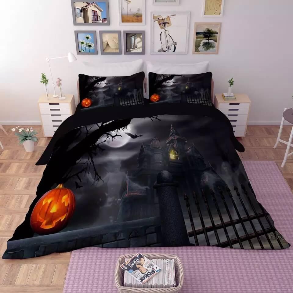 Halloween Horro Pumpkin Ghost  #14 Duvet Cover Quilt Cover Pillowcase Bedding Set Bed