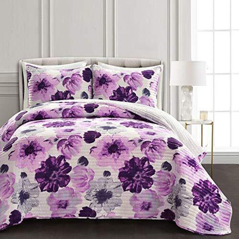 Purple Floral Pattern Bedding Set Flower Purple Family Gift