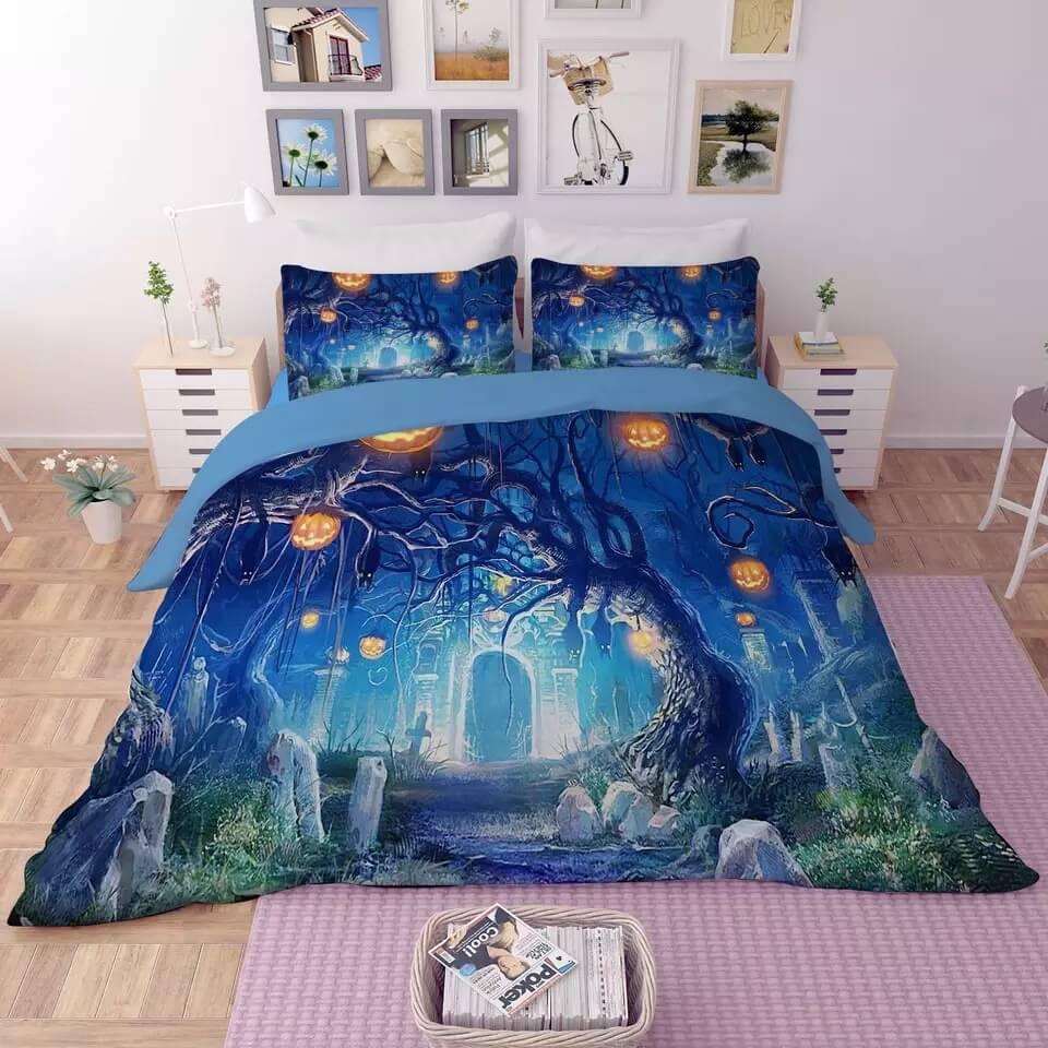 Halloween Horro Pumpkin Ghost  #19 Duvet Cover Quilt Cover Pillowcase Bedding Set Bed