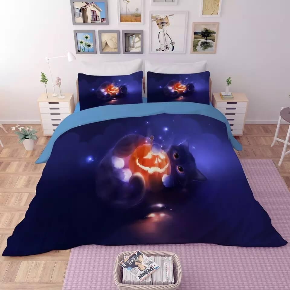 Halloween Horro Pumpkin Ghost  #17 Duvet Cover Quilt Cover Pillowcase Bedding Set Bed