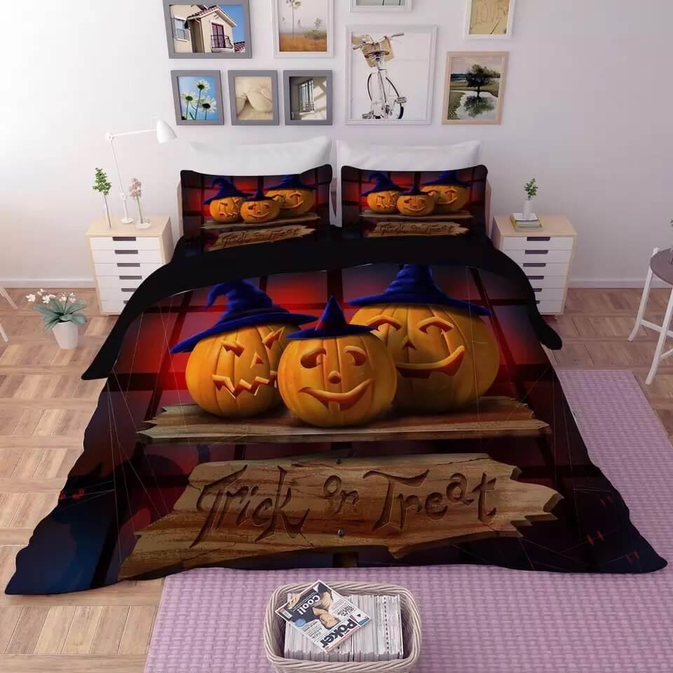 Halloween Horro Pumpkin Ghost  #12 Duvet Cover Quilt Cover Pillowcase Bedding Set Bed
