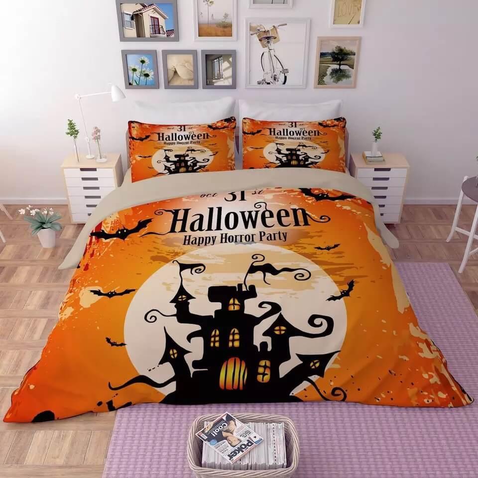 Halloween Horro Pumpkin Ghost  #15 Duvet Cover Quilt Cover Pillowcase Bedding Set Bed