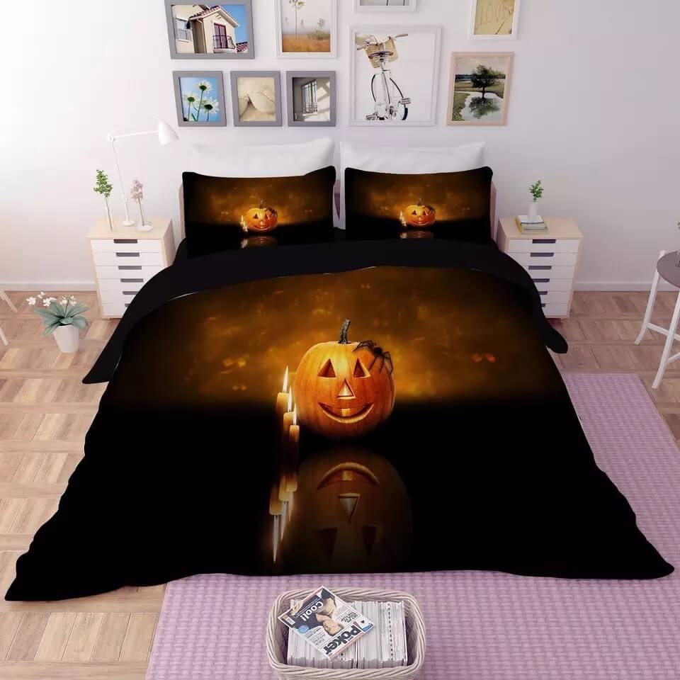 Halloween Horro Pumpkin Ghost  #20 Duvet Cover Quilt Cover Pillowcase Bedding Set Bed