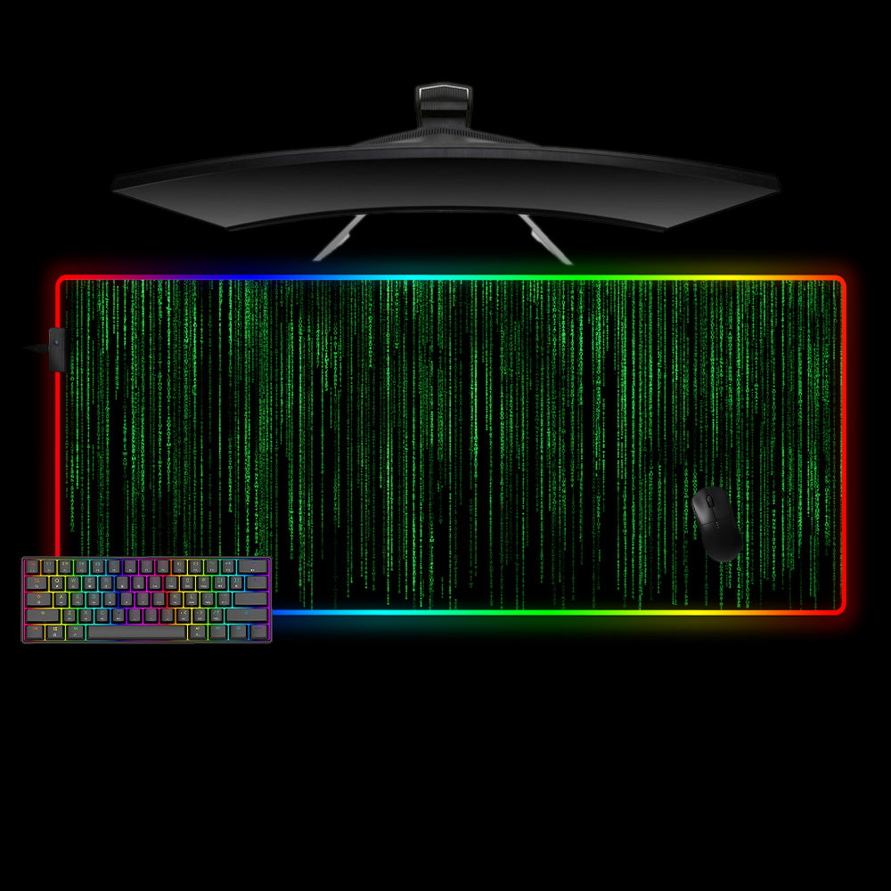 Allleftout Matrix Code Design Rgb Gaming Mouse Pad, Computer Desk Mat