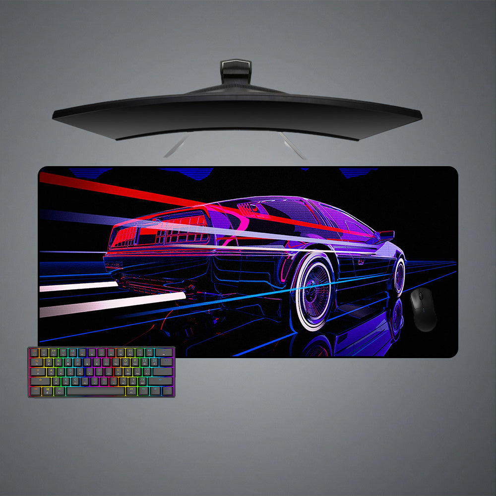 Allleftout Retro Delorean Design Gaming Mouse Pad, Computer Desk Mat