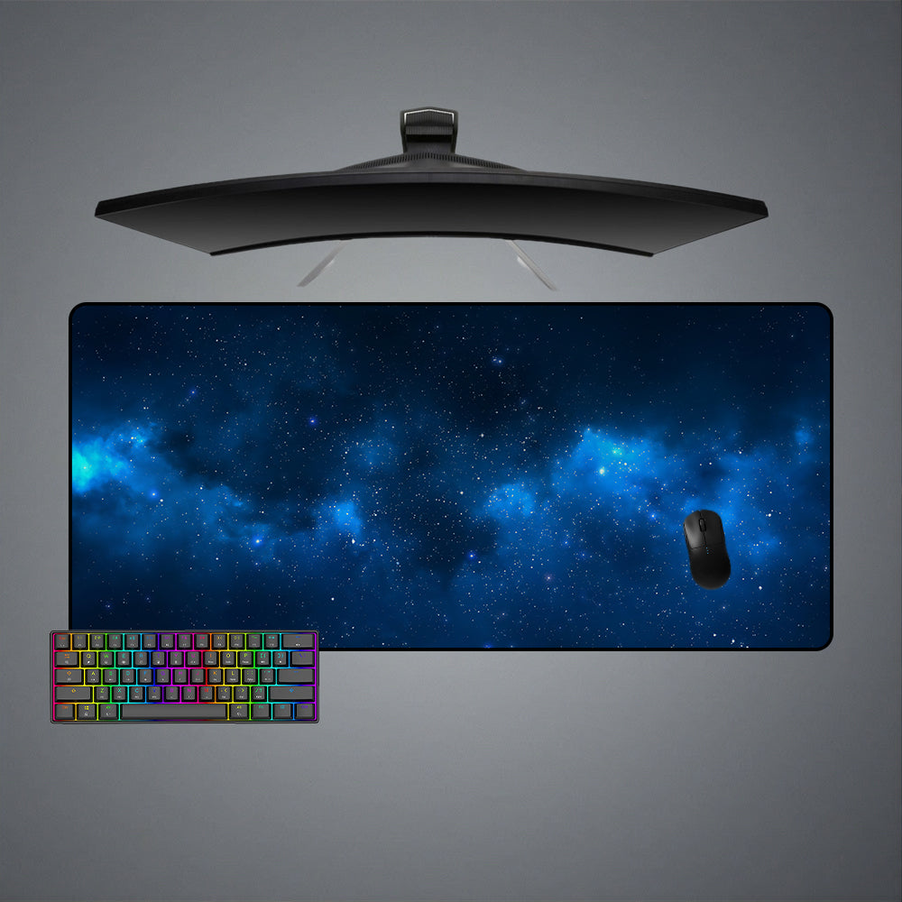 Allleftout Blue Space Design Gaming Mouse Pad, Computer Desk Mat