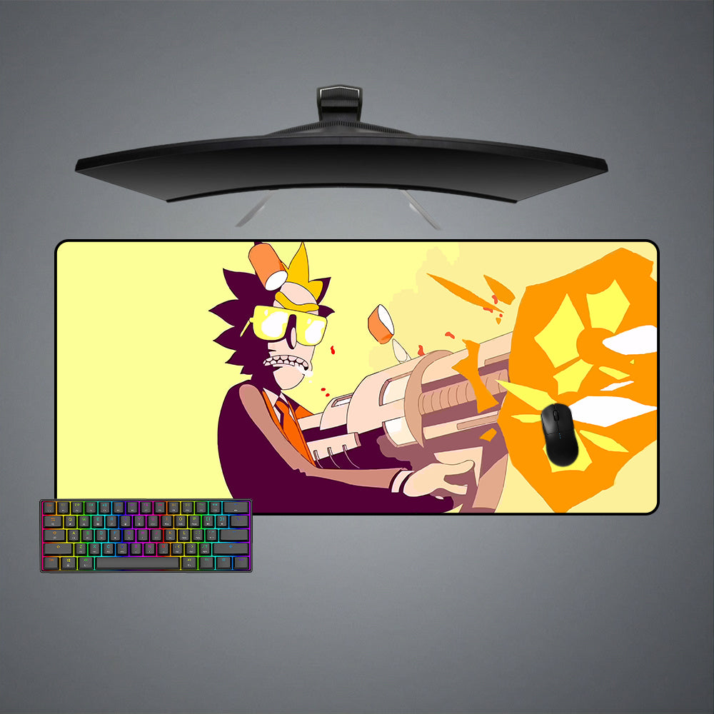 Allleftout RAndM Rick Shooting Design Gaming Mouse Pad, Computer Desk Mat