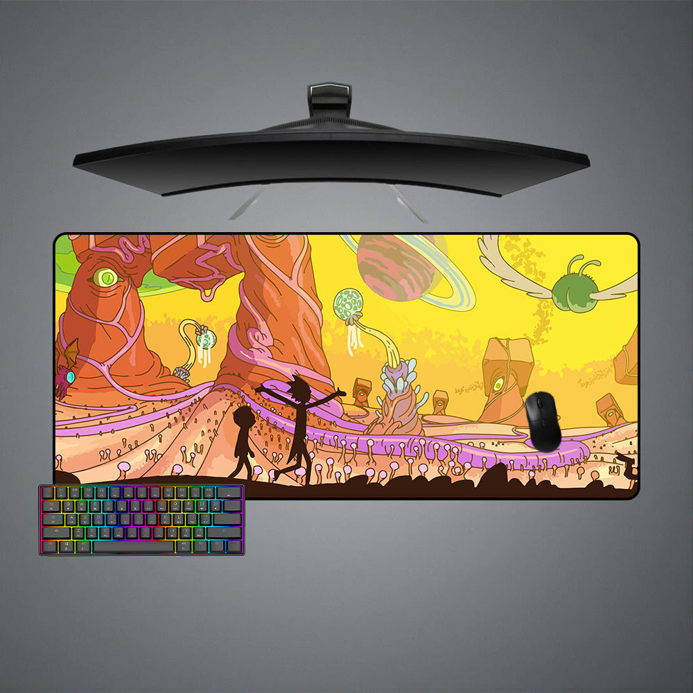 Allleftout RAndM Otherworldly View Design Gaming Mouse Pad, Computer Desk Mat