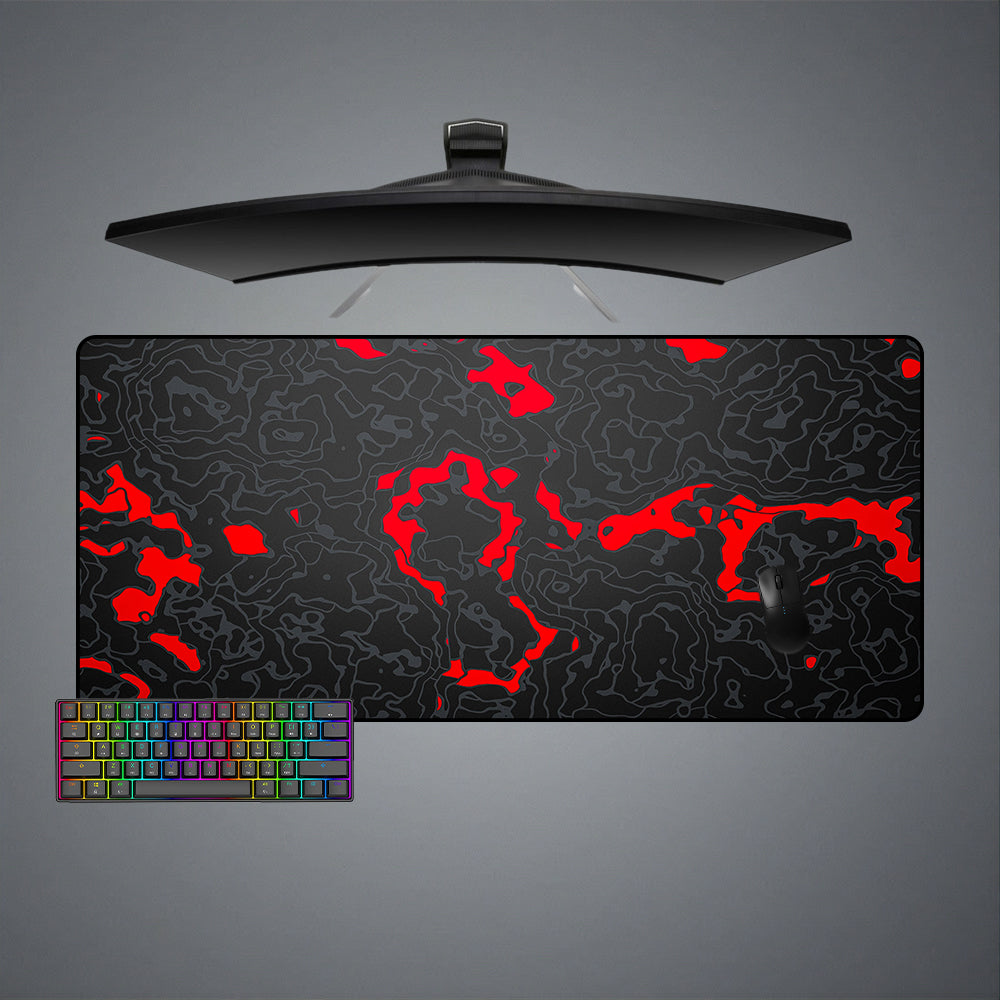 Allleftout Black, Gray, Red Camouflage Design Gaming Mouse Pad, Computer Desk Mat