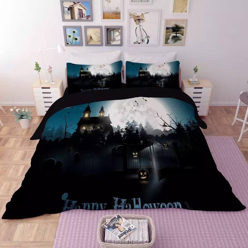Halloween Horro Pumpkin Ghost  #30 Duvet Cover Quilt Cover Pillowcase Bedding Set Bed