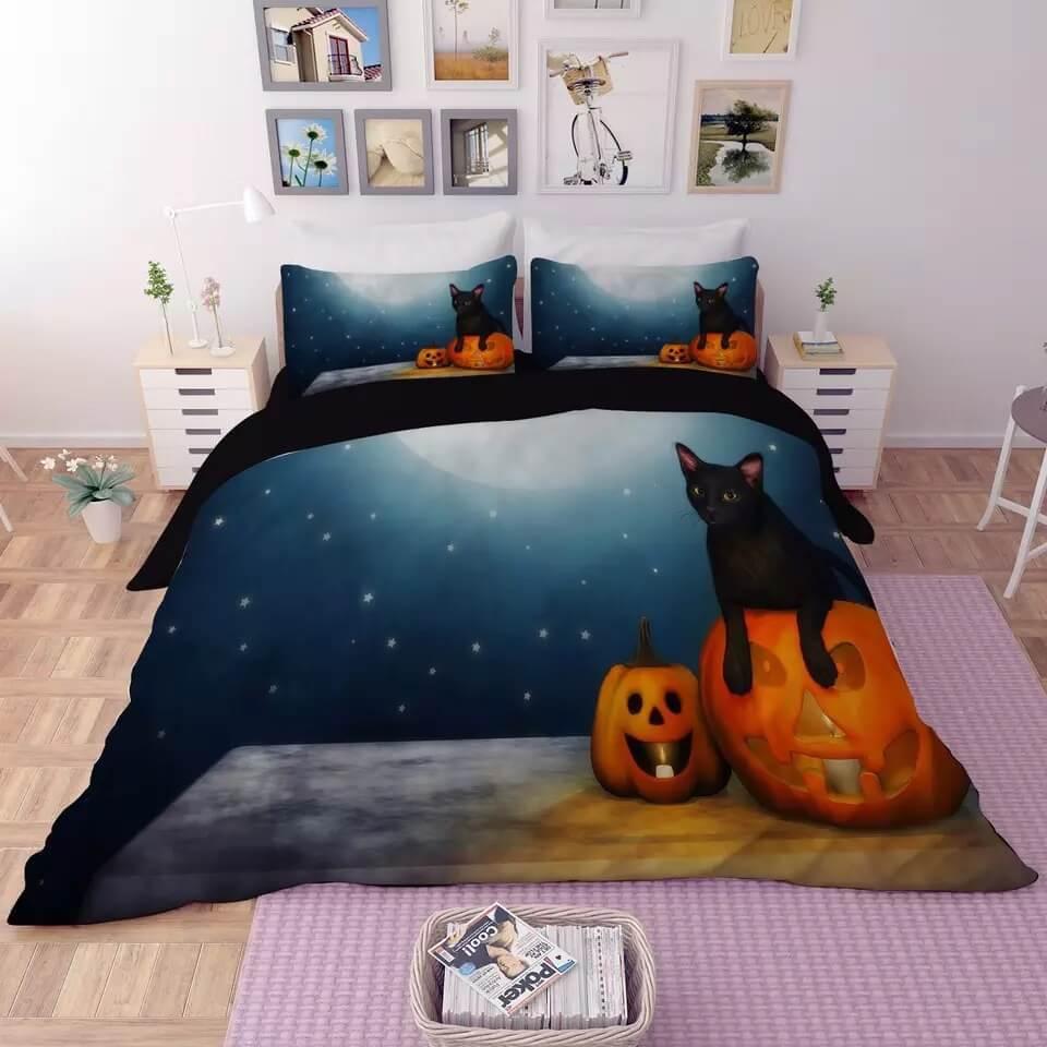 Halloween Horro Pumpkin Ghost  #26 Duvet Cover Quilt Cover Pillowcase Bedding Set Bed