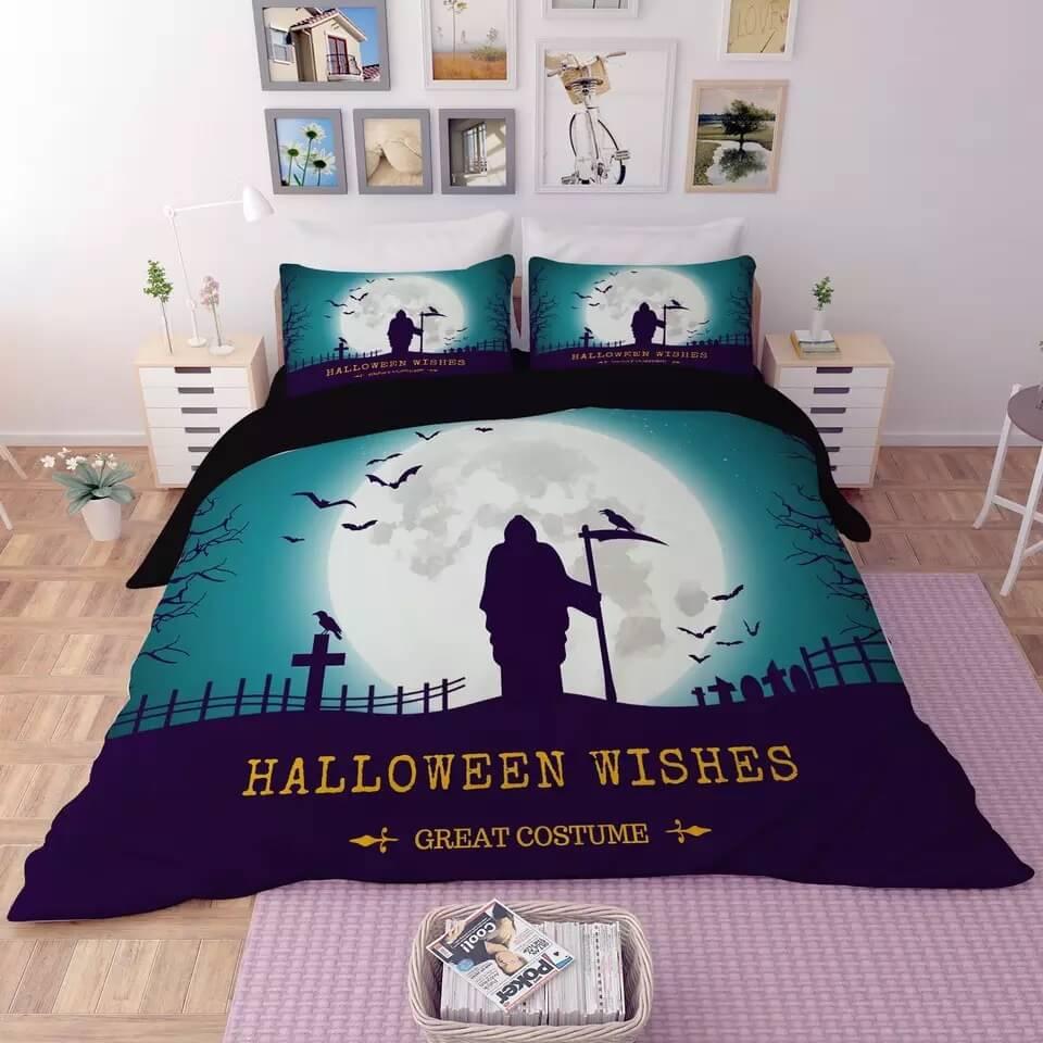 Halloween Horro Pumpkin Ghost  #25 Duvet Cover Quilt Cover Pillowcase Bedding Set Bed