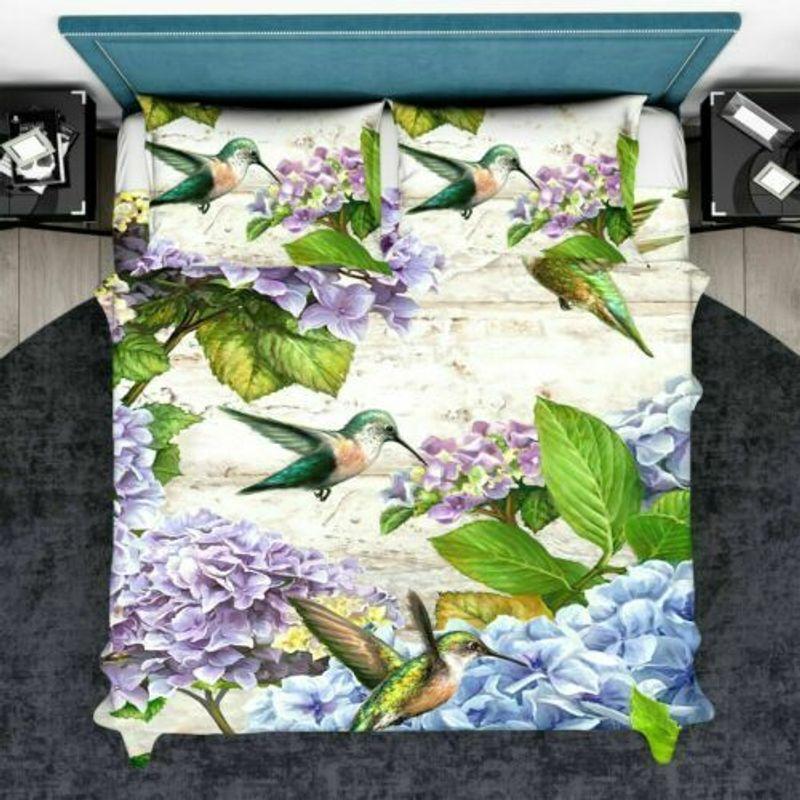Beautiful Hummingbird Bedding Home Decor Hydrangea Flower Background