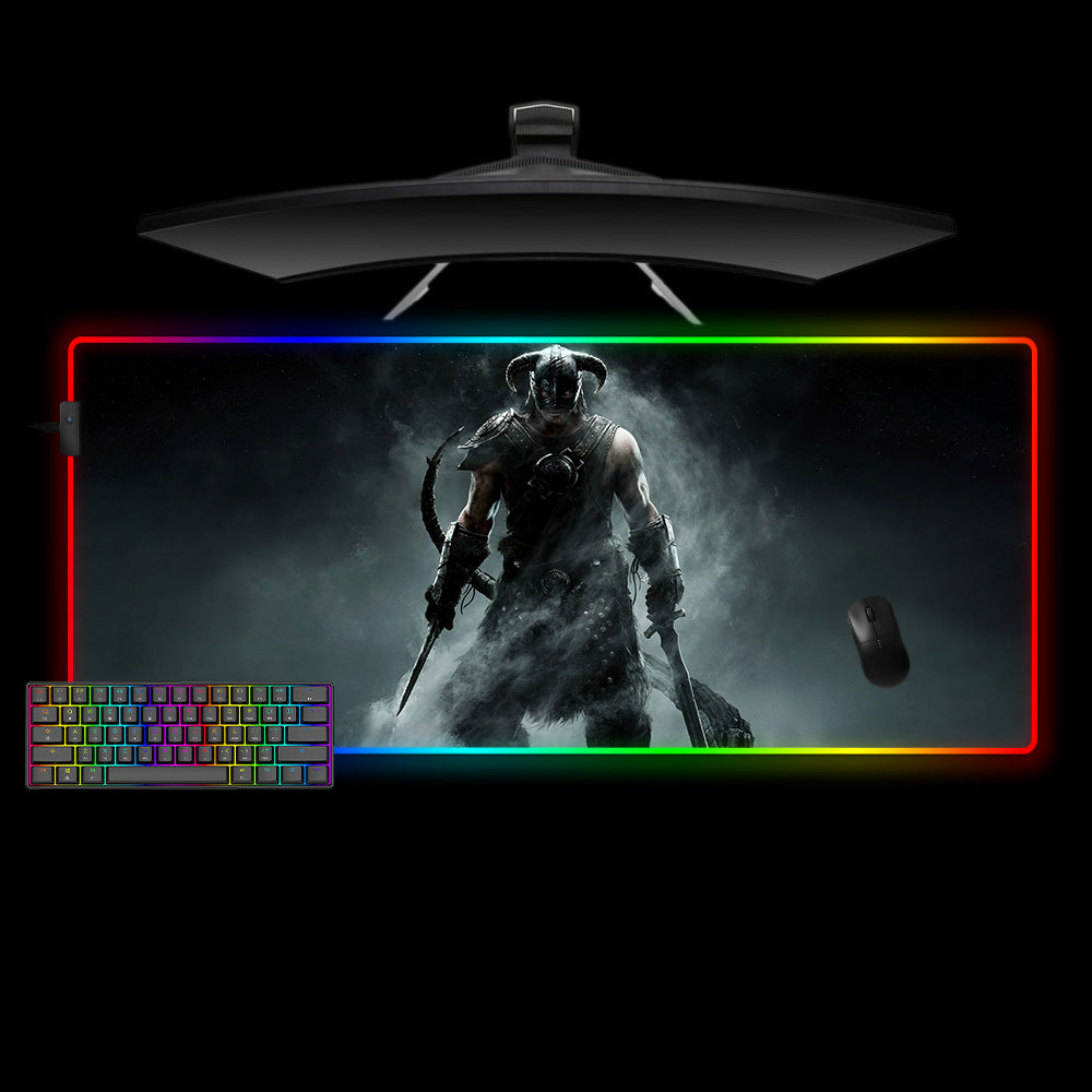 Allleftout Skyrim Dragonborn Design Rgb Gaming Mouse Pad, Computer Desk Mat
