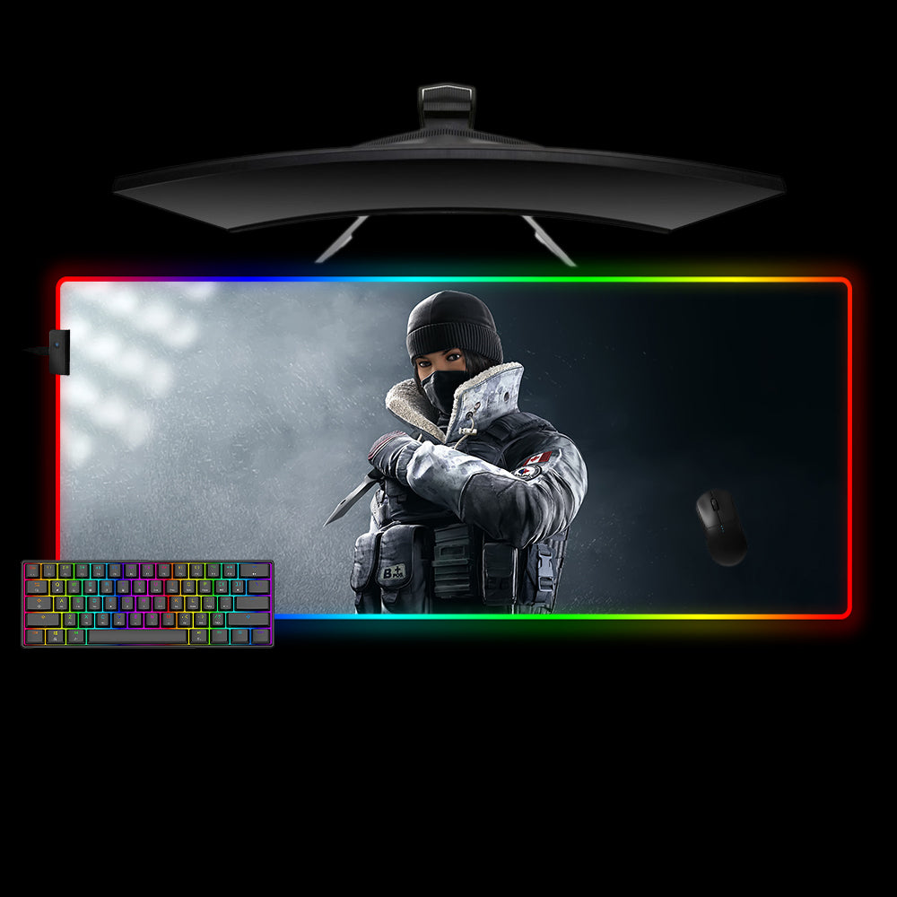 Allleftout Siege Frost Design Rgb Gaming Mouse Pad, Computer Desk Mat