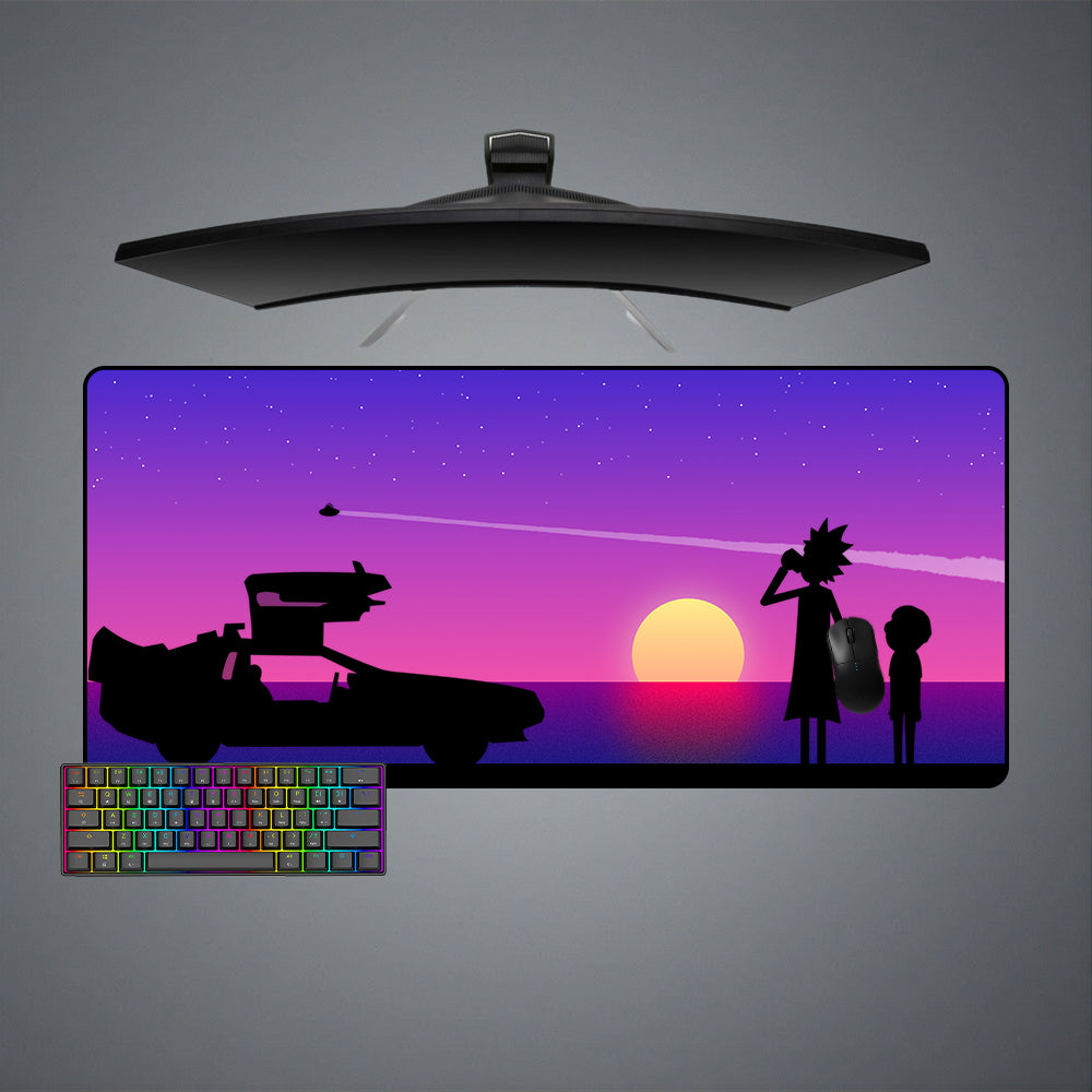 Allleftout RAndM Sunset Design Gaming Mouse Pad, Computer Desk Mat