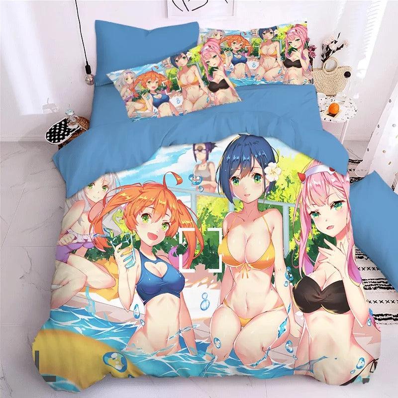Darling In The Franxx Hiro Zero Two Ichigo  #1 Duvet Cover Quilt Cover Pillowcase Bedding Set Bed Home Decor