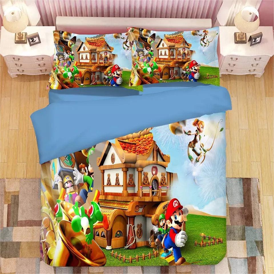 Super Mario Bros  #3 Duvet Cover Quilt Cover Pillowcase Bedding Set Bed