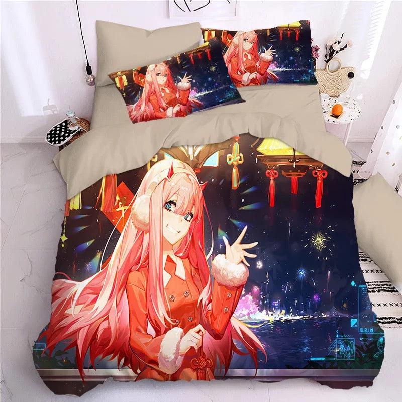 Darling In The Franxx Hiro Zero Two Ichigo  #6 Duvet Cover Quilt Cover Pillowcase Bedding Set Bed Home Decor