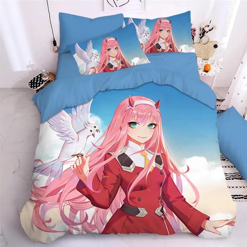 Darling In The Franxx Hiro Zero Two Ichigo  #4 Duvet Cover Quilt Cover Pillowcase Bedding Set Bed Home Decor