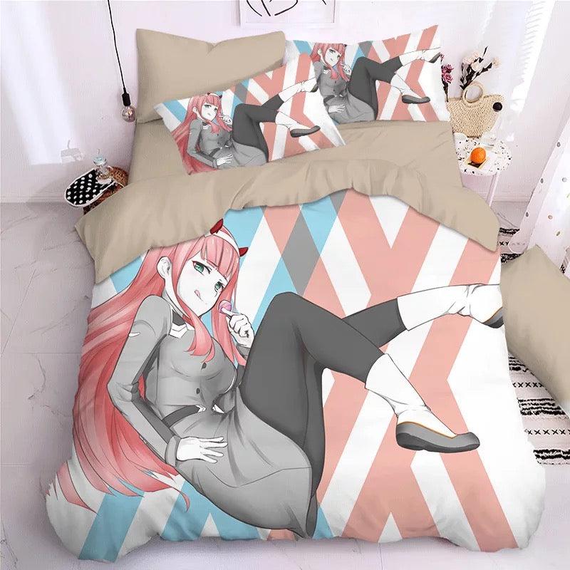 Darling In The Franxx Hiro Zero Two Ichigo  #7 Duvet Cover Quilt Cover Pillowcase Bedding Set Bed Home Decor