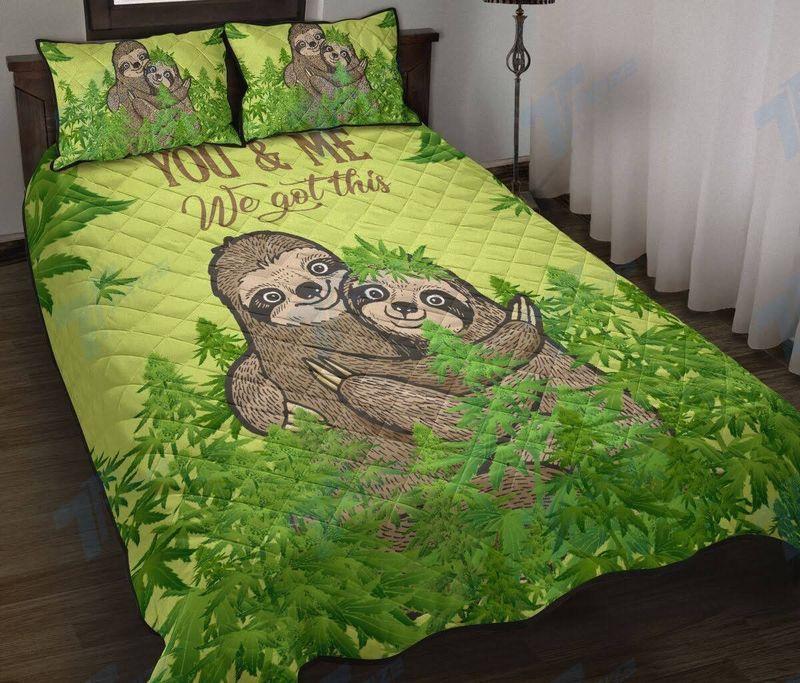 Couple Sloths Hug Jungle Bedding Set You And We We Got This Husband Wife Smoke