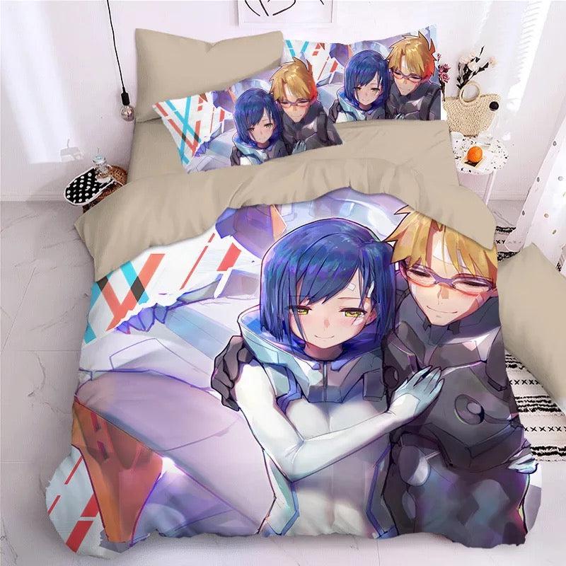 Darling In The Franxx Hiro Zero Two Ichigo  #8 Duvet Cover Quilt Cover Pillowcase Bedding Set Bed Home Decor