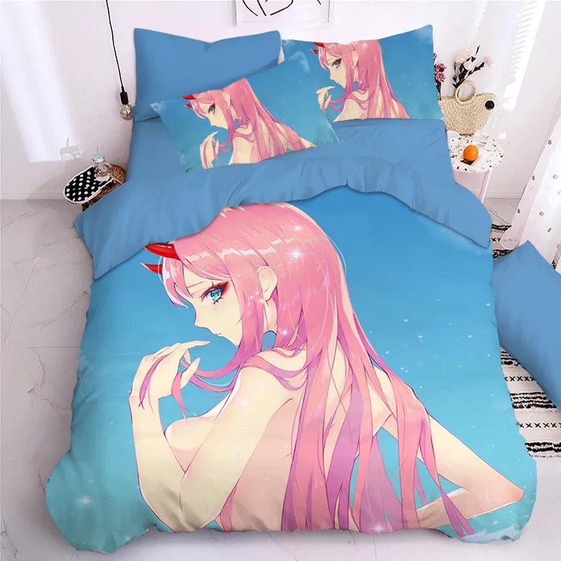 Darling In The Franxx Hiro Zero Two Ichigo  #5 Duvet Cover Quilt Cover Pillowcase Bedding Set Bed Home Decor