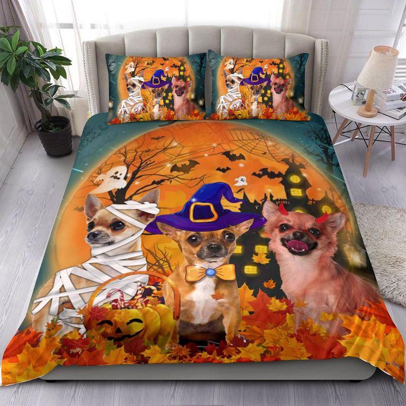 Chihuahua Love Halloween Bedding Set Trick Or Treat Chihuahuas Dog Mummy